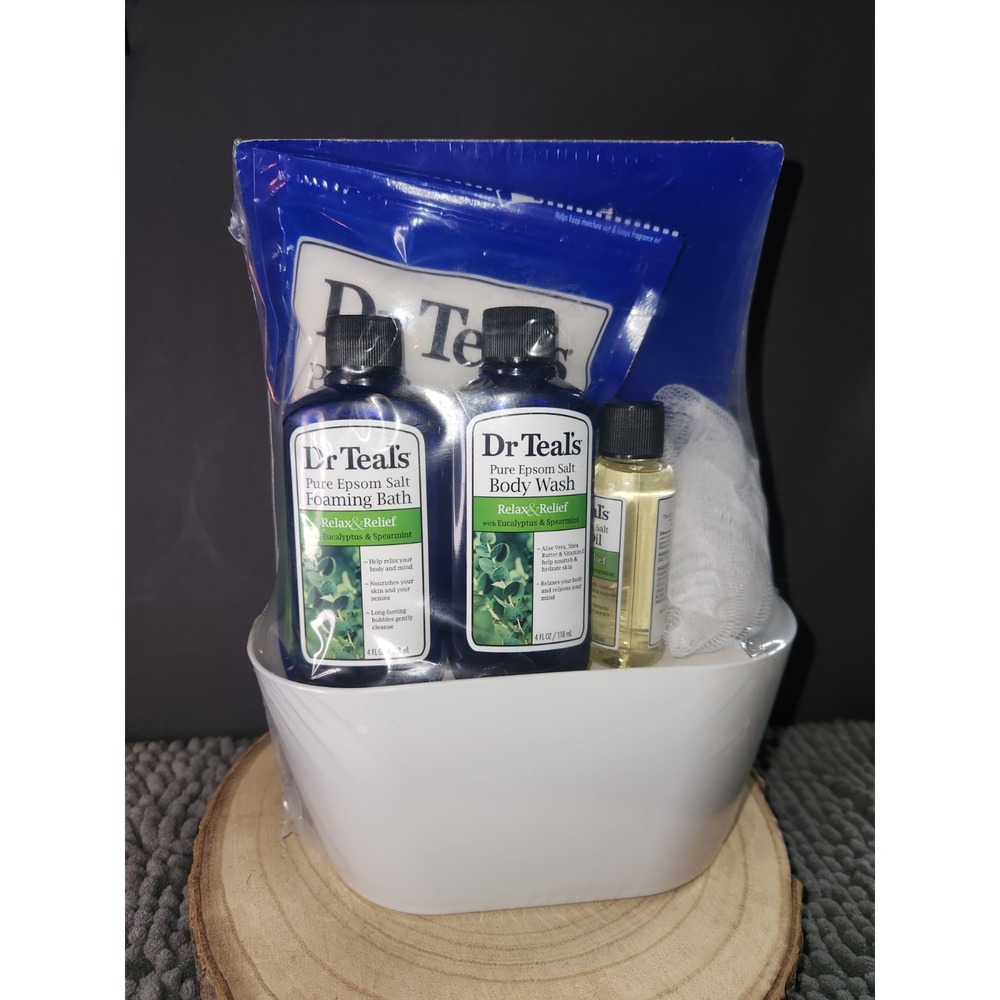 Dr. Teal's Eucalyptus+Spearmint Set~Body Wash/Foam Bath/Body‎ Oil & Epsom Salt